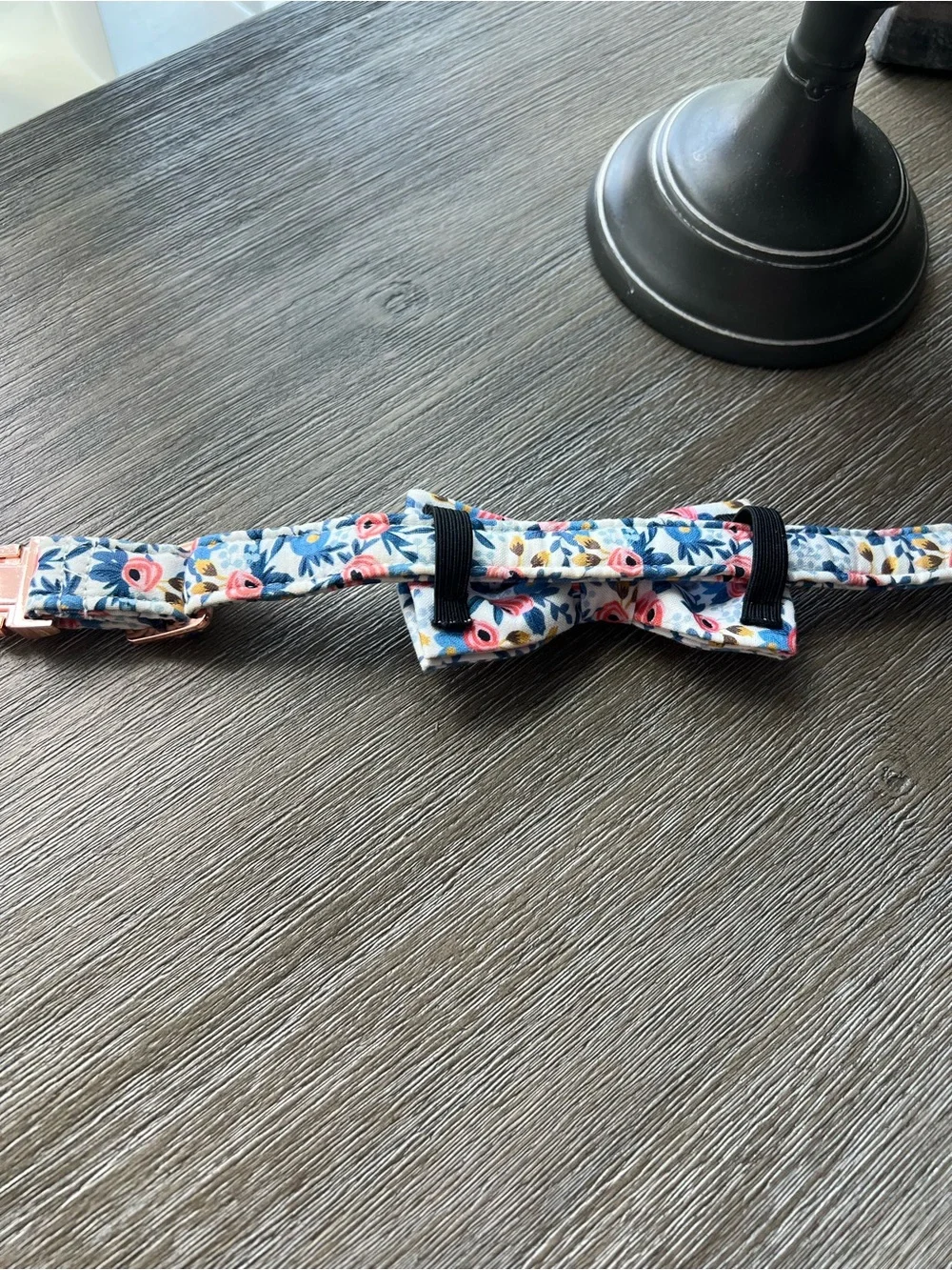 Unique Style Paws Floral Rose Gold Buckle Dog Collar - Blue & Pink